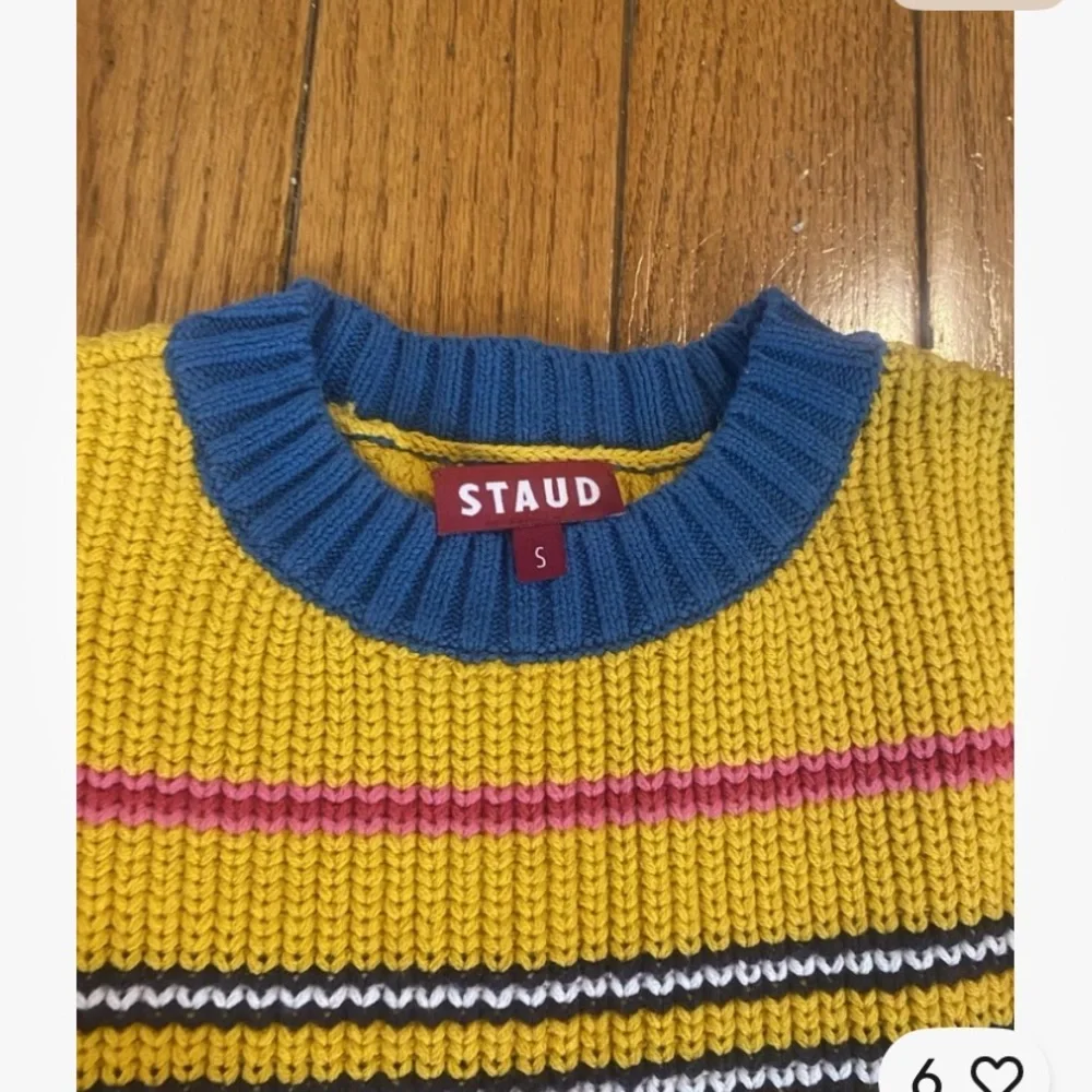 Staud seaway knit mini Striped‎ Yellow Knit Dress size small